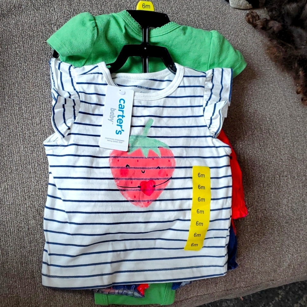 Carters baby girls 4pc strawberry outfit set NWT